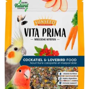 Sunseed Vita Prima Wholesome Nutrition Cockatiel and Lovebird Bird Food, 3 Pounds