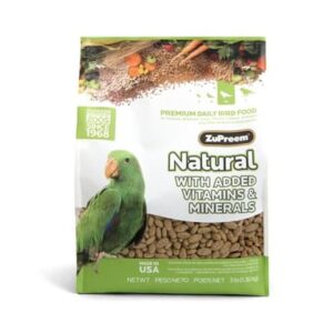 ZuPreem Natural with Essential Vitamins, Minerals and Amino Acids for Parrots & Conures, 3 Pound Bag