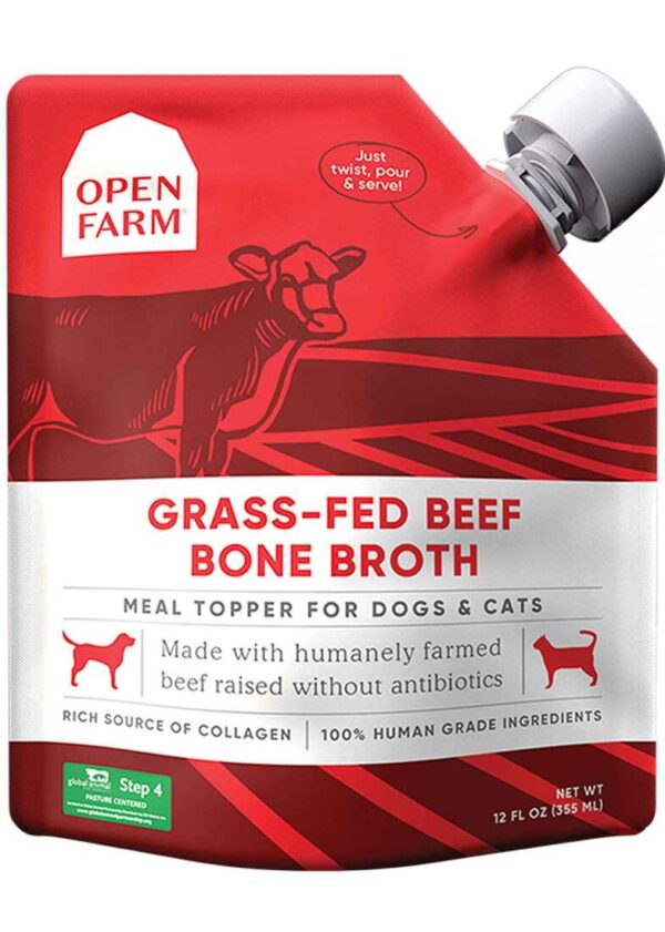 Open Farm Dog/Cat Topper Bone Broth Beef, 12 Ounces