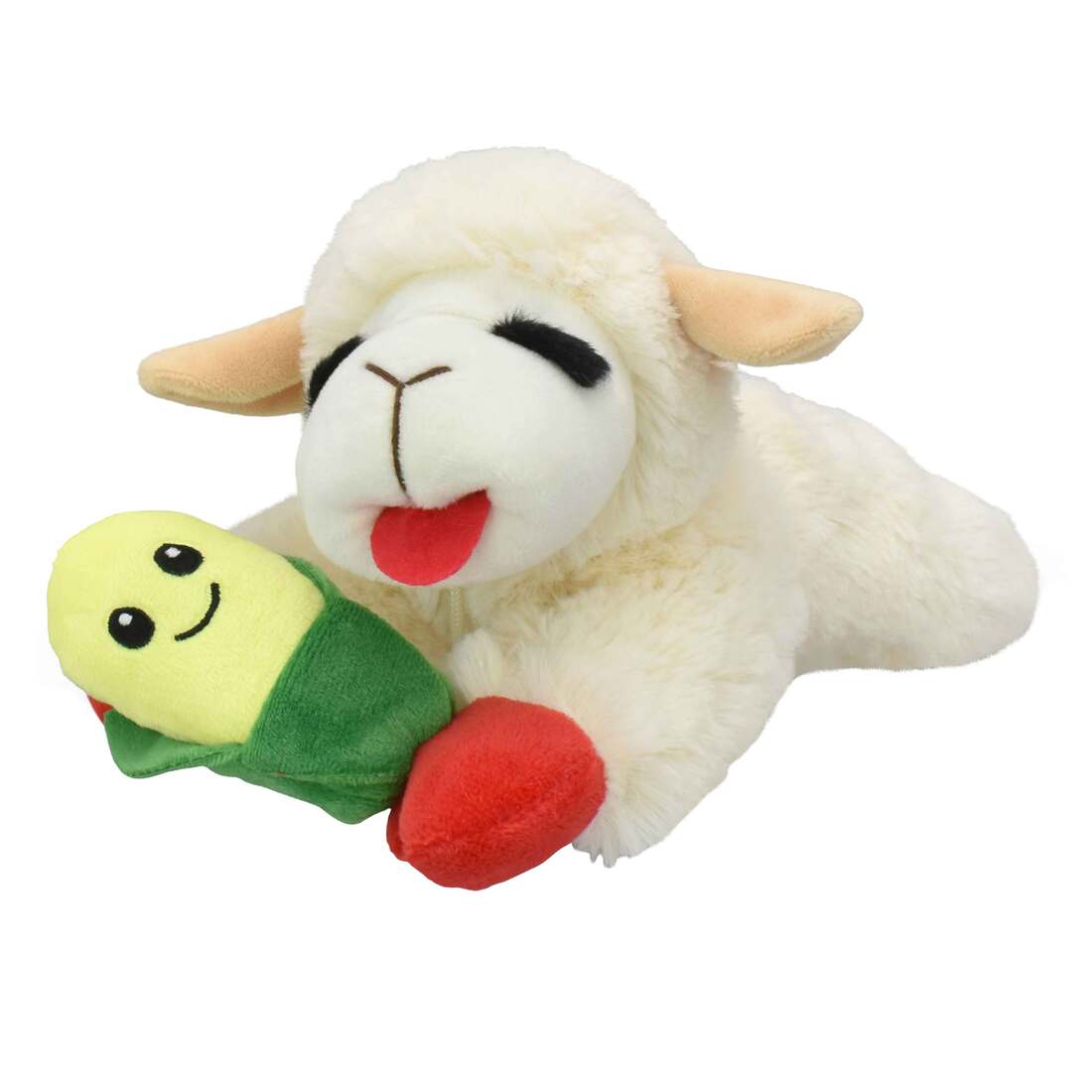 Multipet Lamb Chop Holding Corn Squeak and Crinkle Dog Toy, 10.5 Inches
