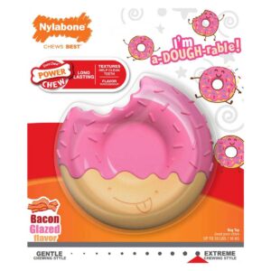 Nylabone Donut Dog Toy Bacon Glazed Pink, Medium