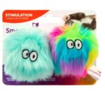 SmartyKat Fuzzy Friends Plush Catnip Ball Cat Toys, Set of 2