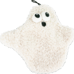 Play On Halloween Crinkle Flattie Ghost Dog Toy