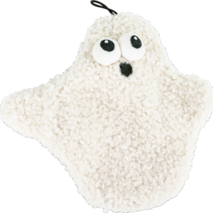 Play On Halloween Crinkle Flattie Ghost Dog Toy