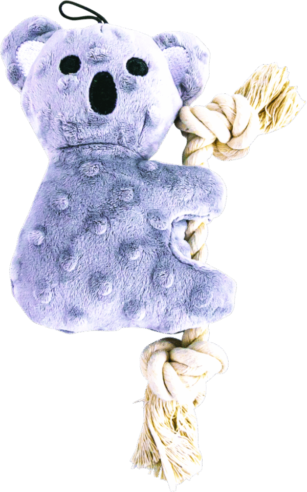 Play On Dog Toy Plush Koala with Rope