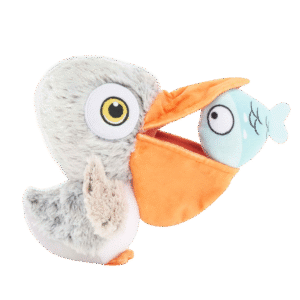 Bark Big Bill & Beak-a-boo Fish Pelican Bird Fish Plush Dog Toy, Small/Medium