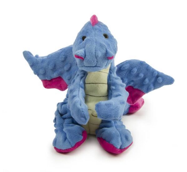 Quaker Go Dog Dragons with Chew Guard Technology? Plush Squeaker Dog Toy, Large, Periwinkle