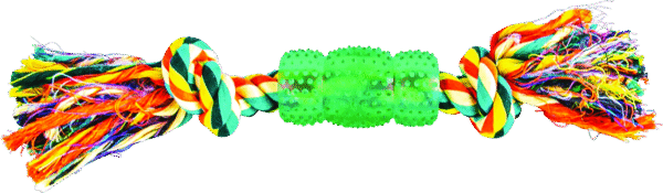 Play On Dog Toy Rope with Spike TPR Bone