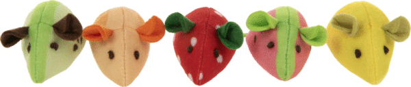 SmartyKat Skitter Slices Plush Catnip Mice Cat Toys, Set of 5