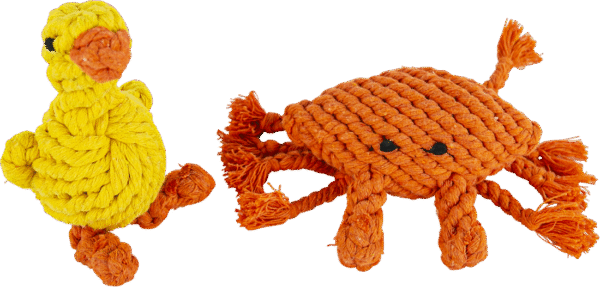 Play On Dog Toy Rope Duck/Crab, 2 Pack