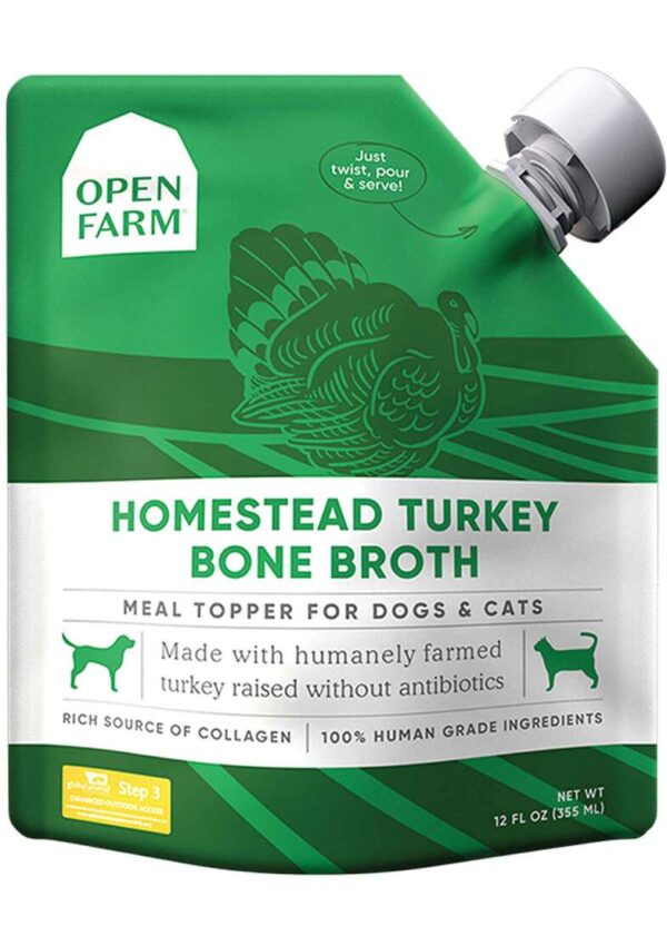 Open Farm Dog/Cat Topper Bone Broth Turkey, 12 Ounces